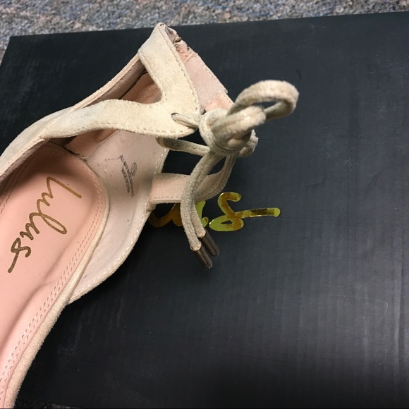NIB Lulu’s Nude Suede Ankle Strap Heels Nude, 7.5 - Picture 2 of 5